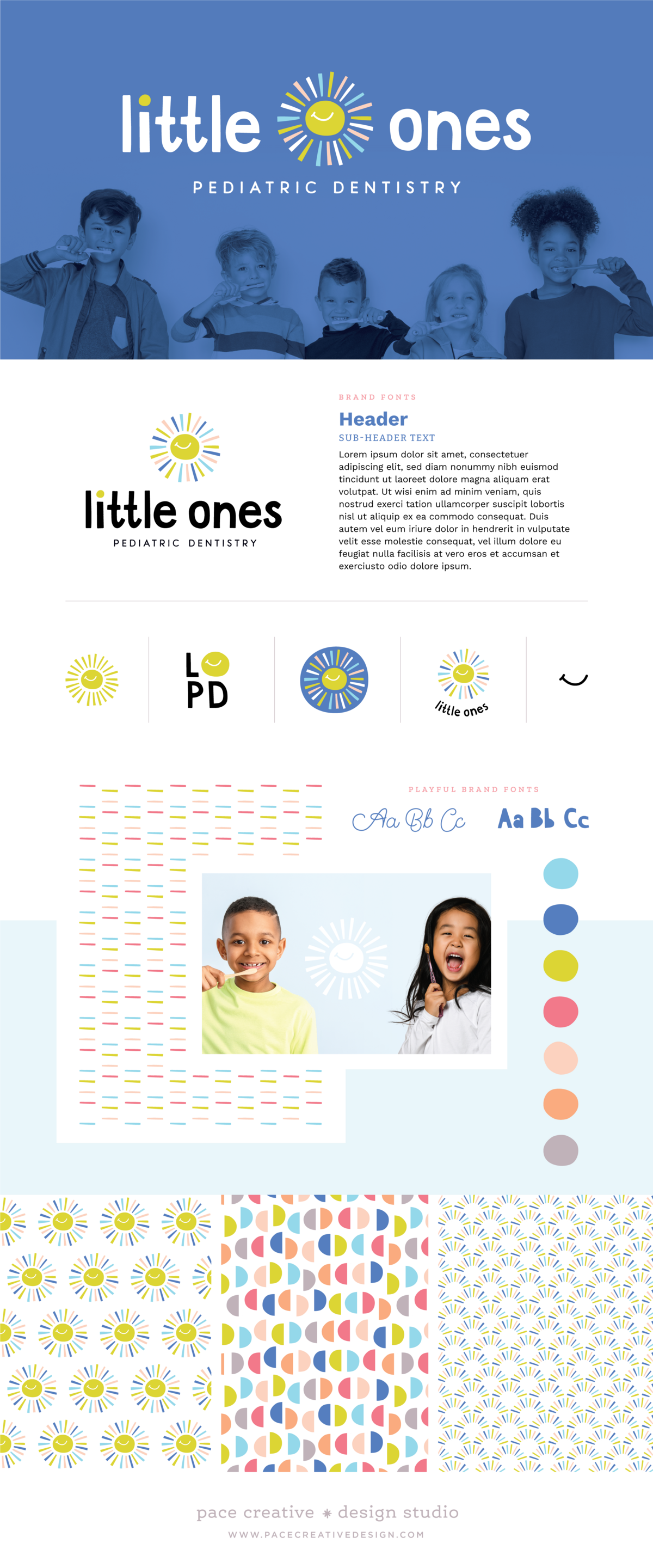Little Ones Pediatric Dentistry brand design by Pace Creative Design Studio