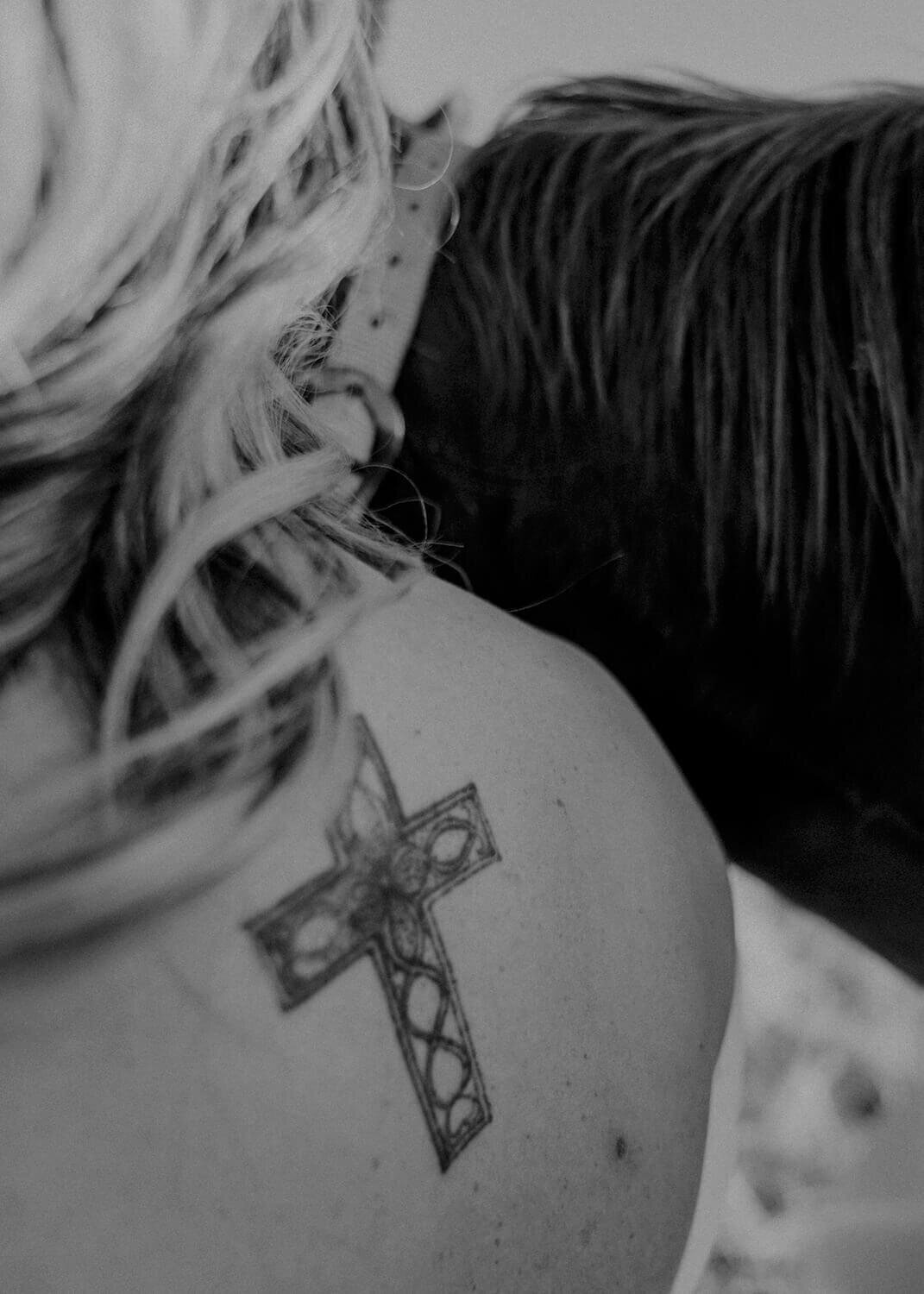 wedding photography denver colorado - view of woman's back with tattoo