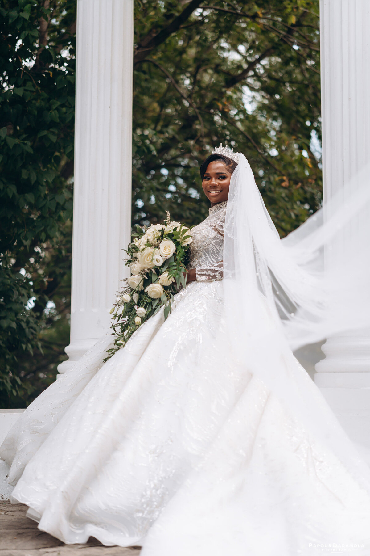 Abigail and Abije Oruka Events Papouse photographer Wedding event planners Toronto planner African Nigerian Eyitayo Dada Dara Ayoola outdoor ceremony floral princess ballgown rolls royce groom suit potraits  paradise banquet hall vaughn 192