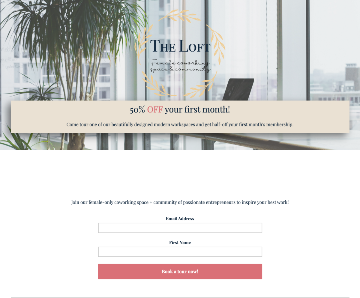 landing page