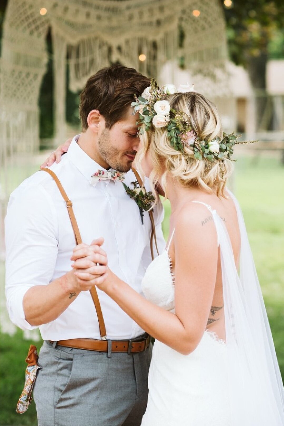 Bride and groom having their first dance