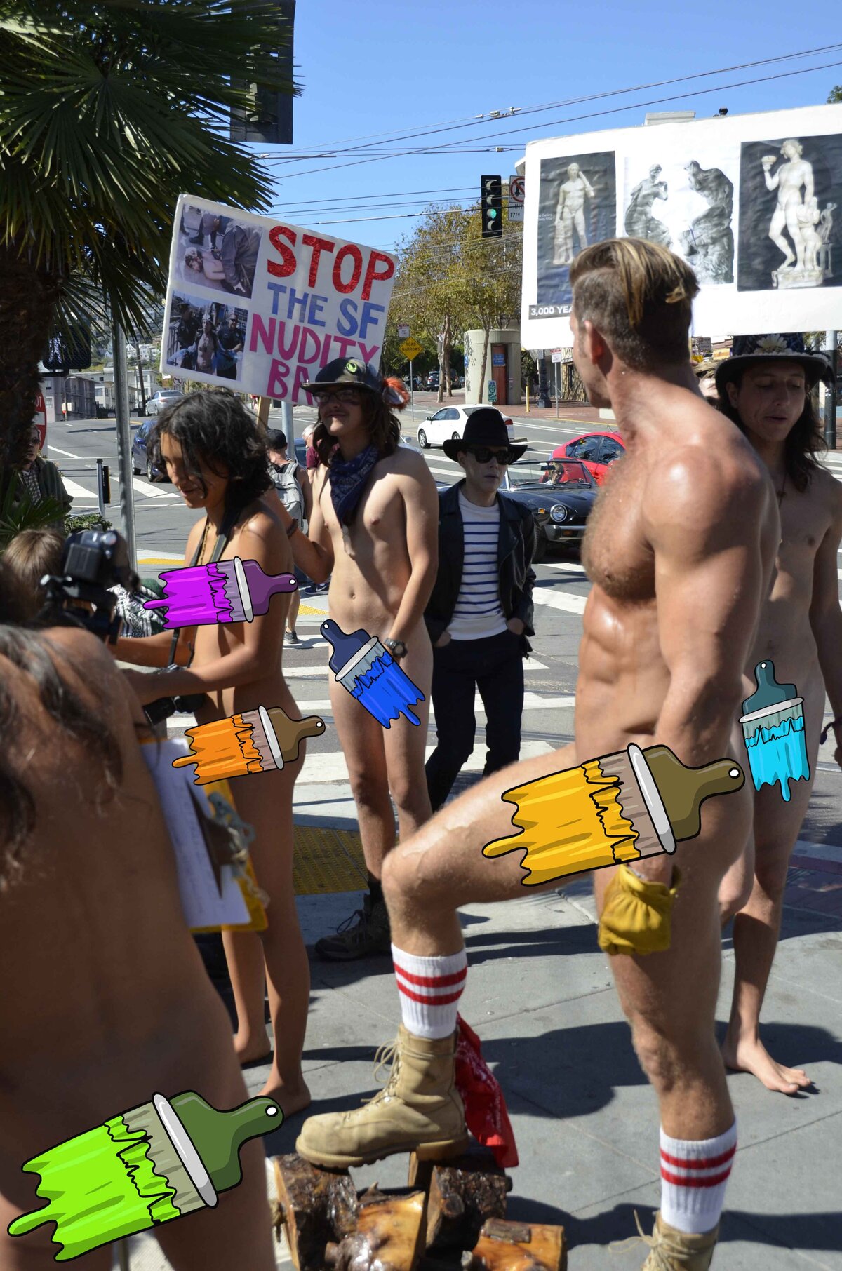 Brent Ray Fraser Public Nude Protest San Fancisco 2016 - 03