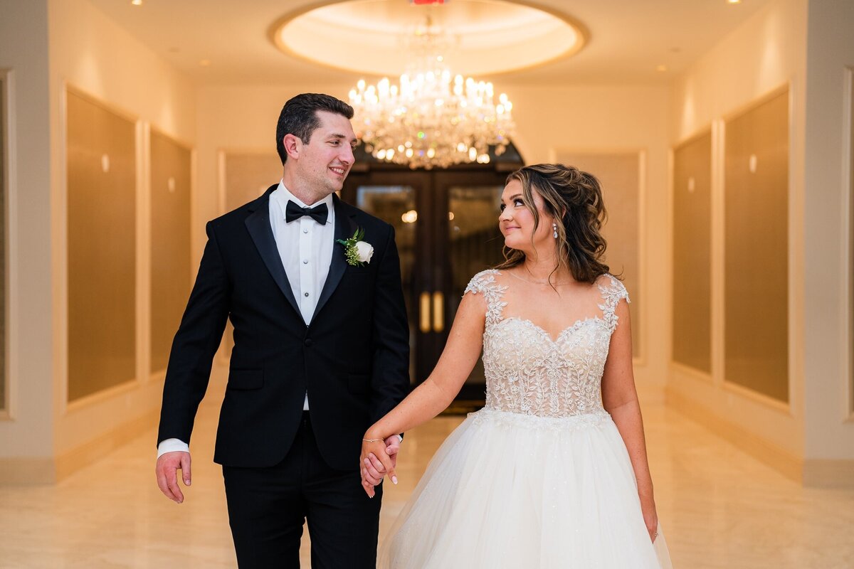 couple walking during their wedding
