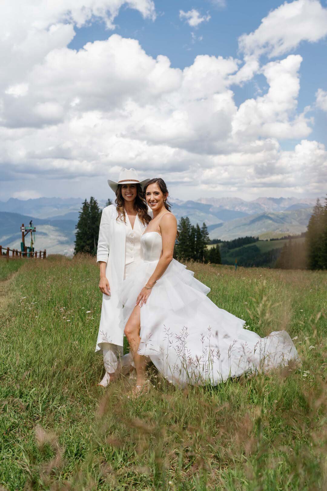 3a Two Brides Beaver Creek Colorado Mountain Wedding by GoBella.com @gobella 15