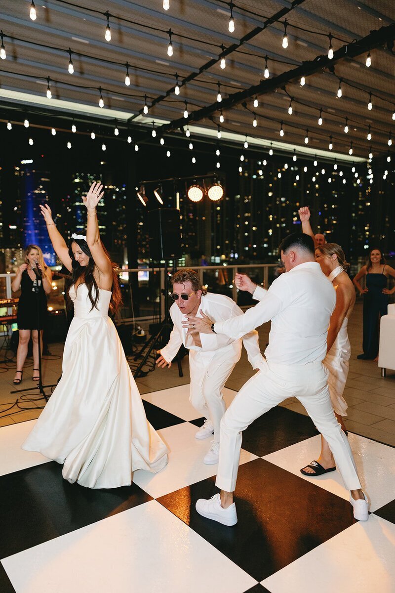 dancing at the penthouse at riverside wharf​