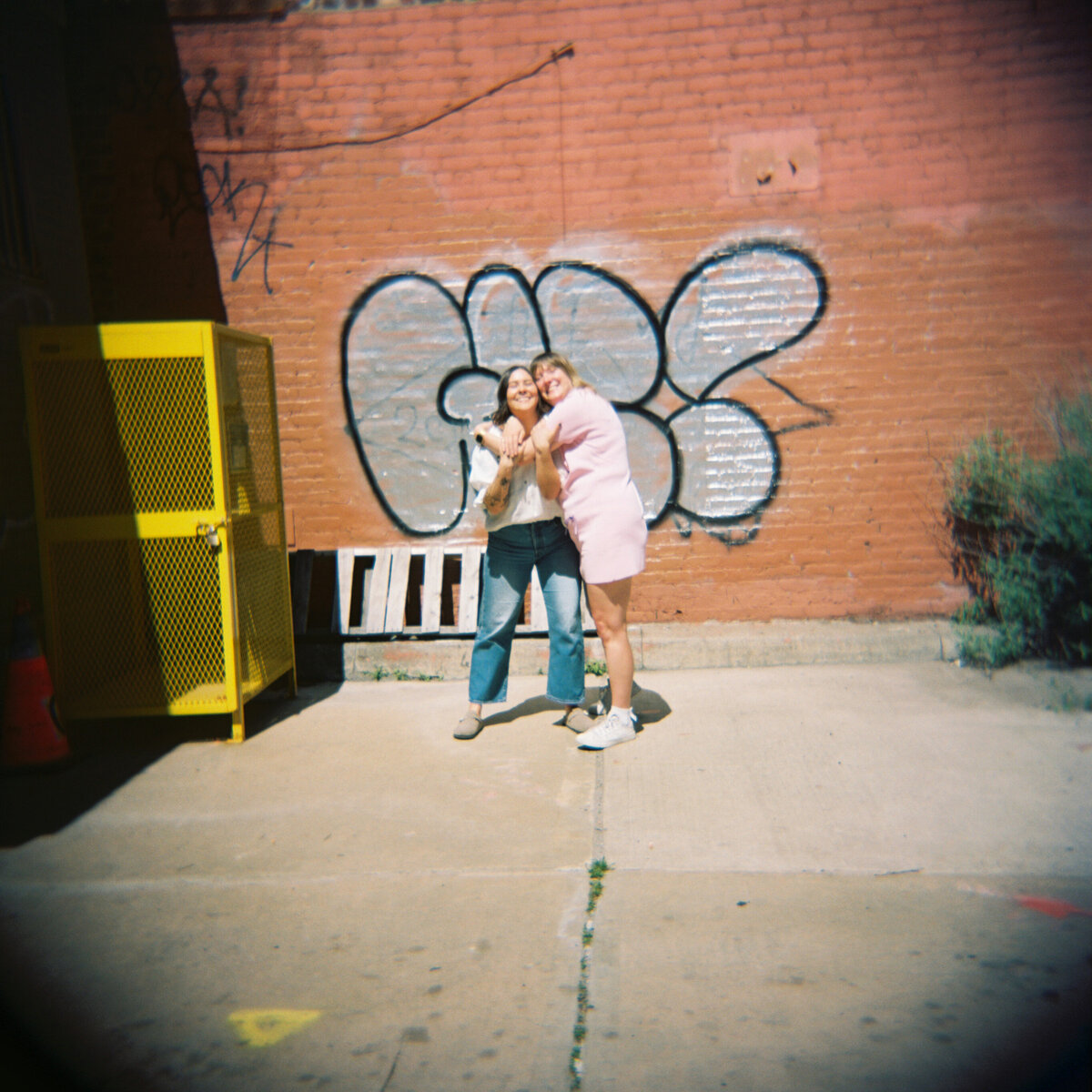 Photo of Hurry Up & Have Fun on film in Gowanus Brooklyn by Mira Park Photography NY based wedding photographer