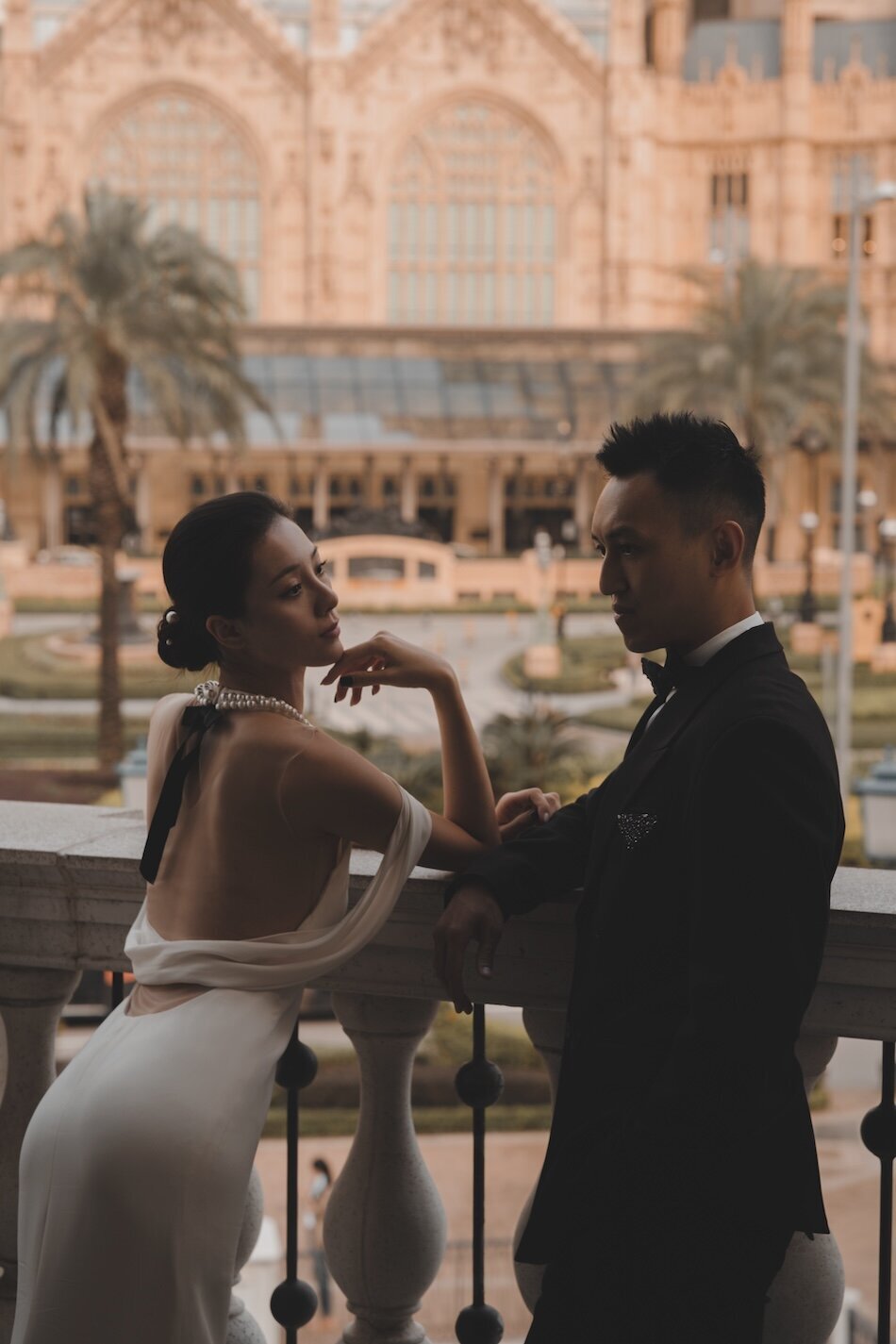 Pre-wedding photoshoot. The Londoner, Macau. Reem Acra - Breakfast at Tiffany’s.