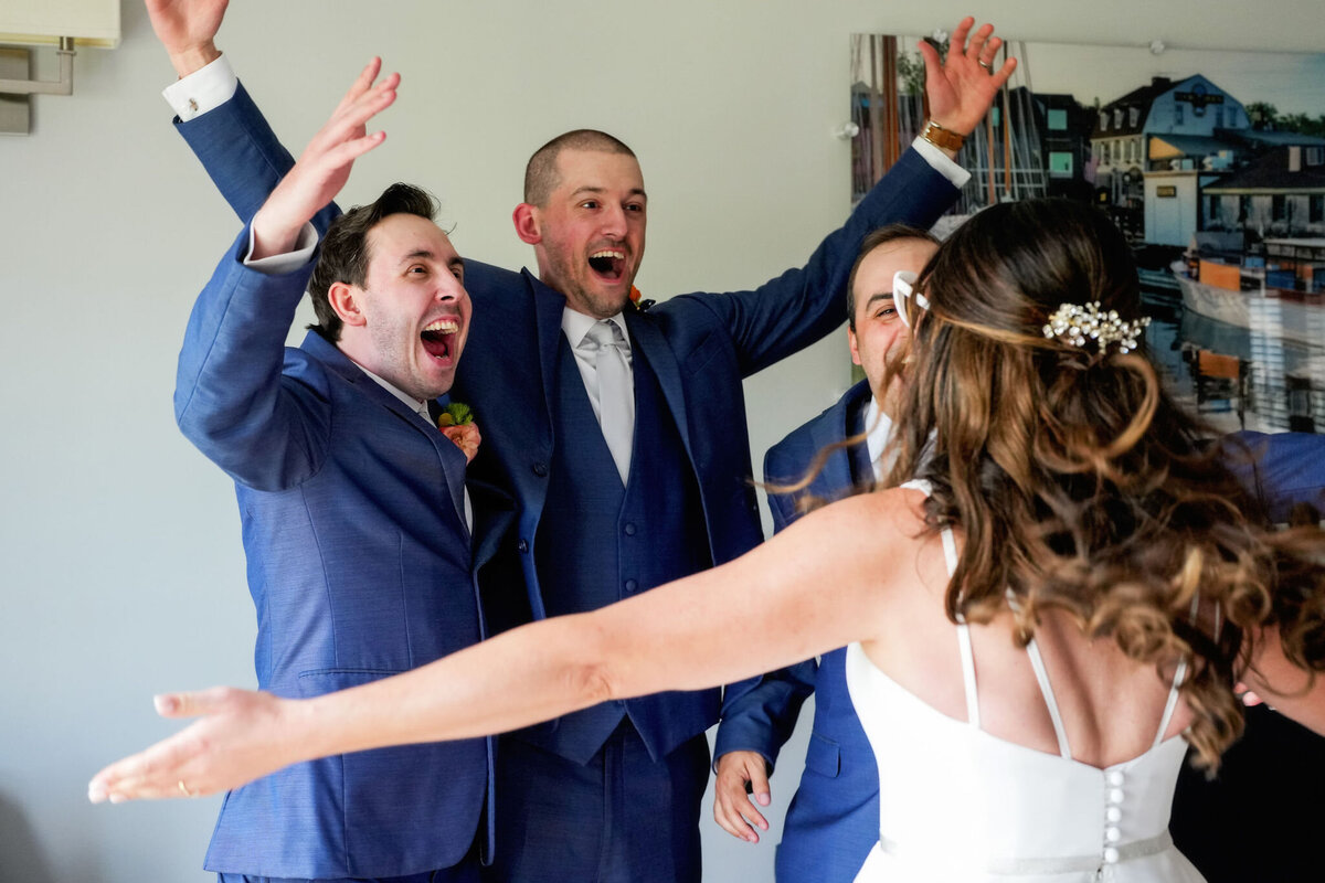 Groomsmen Reacting to Bride