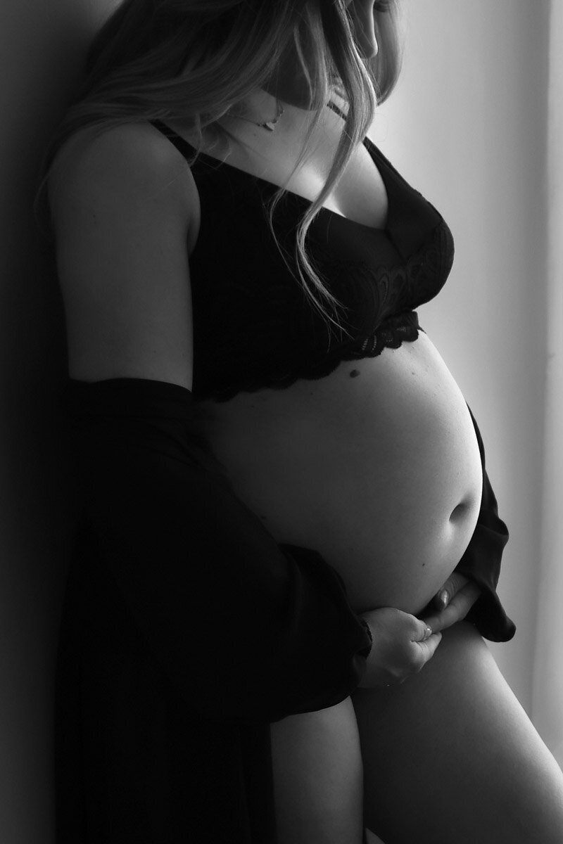 maternity clothing in a boudoir photoshoot in  Vancouver