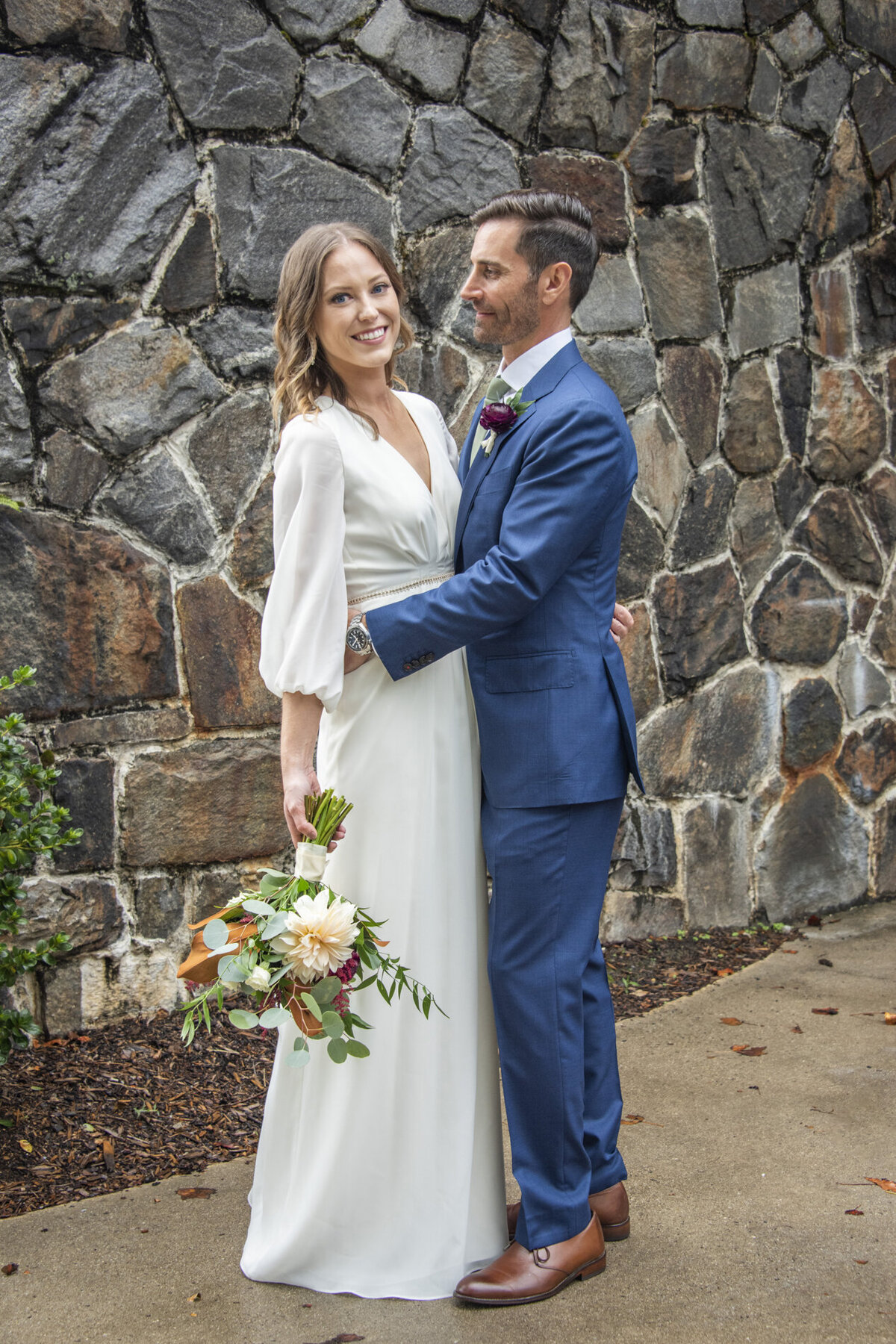 Couple smiling