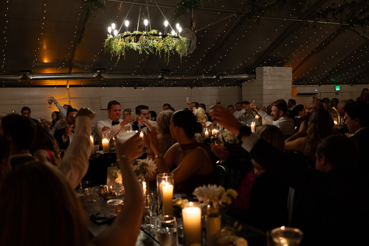 Wedding Candlelit Reception moment at Camino Real Ranch in Austin.