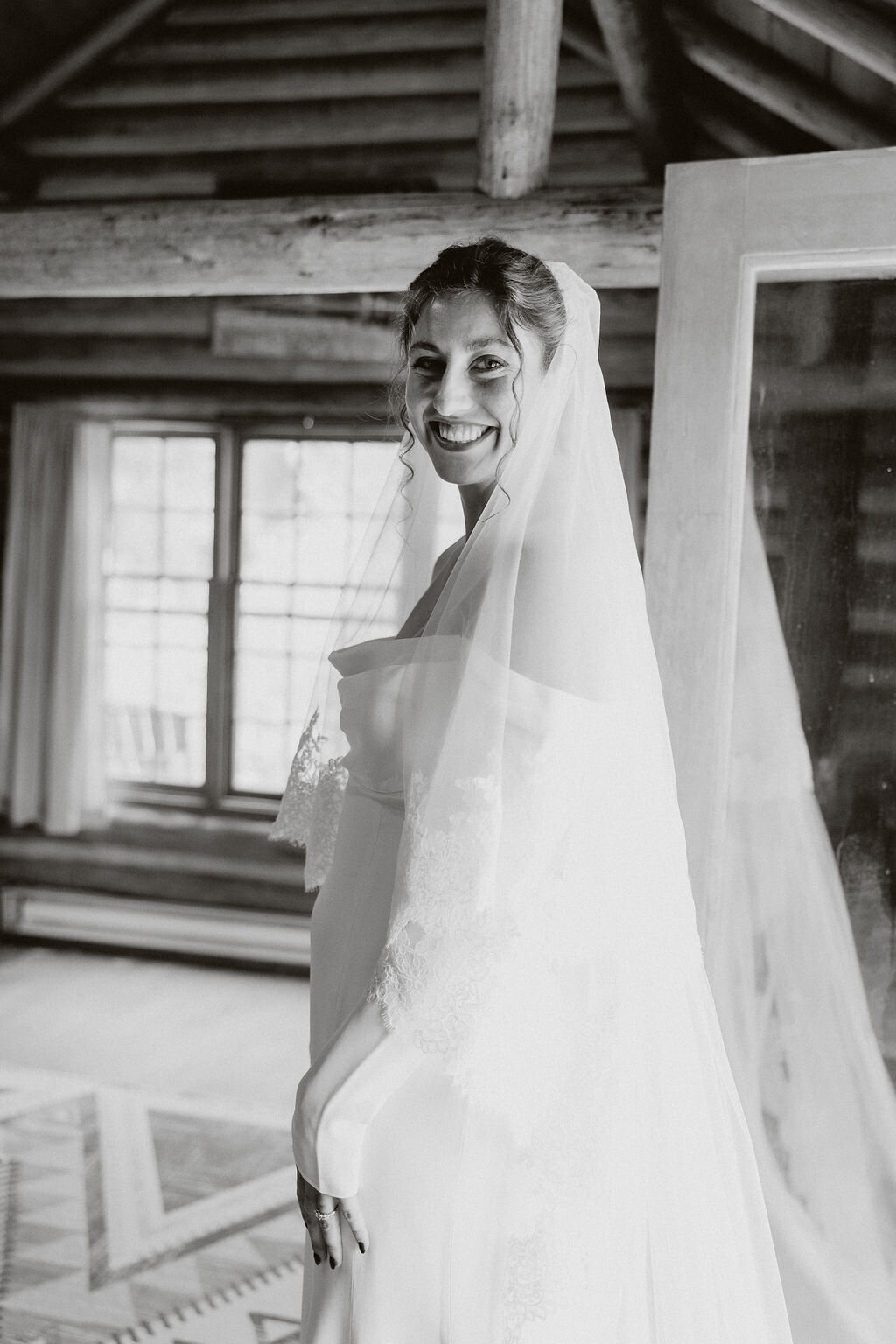Bride in Big Sky, Montana for her wedding day