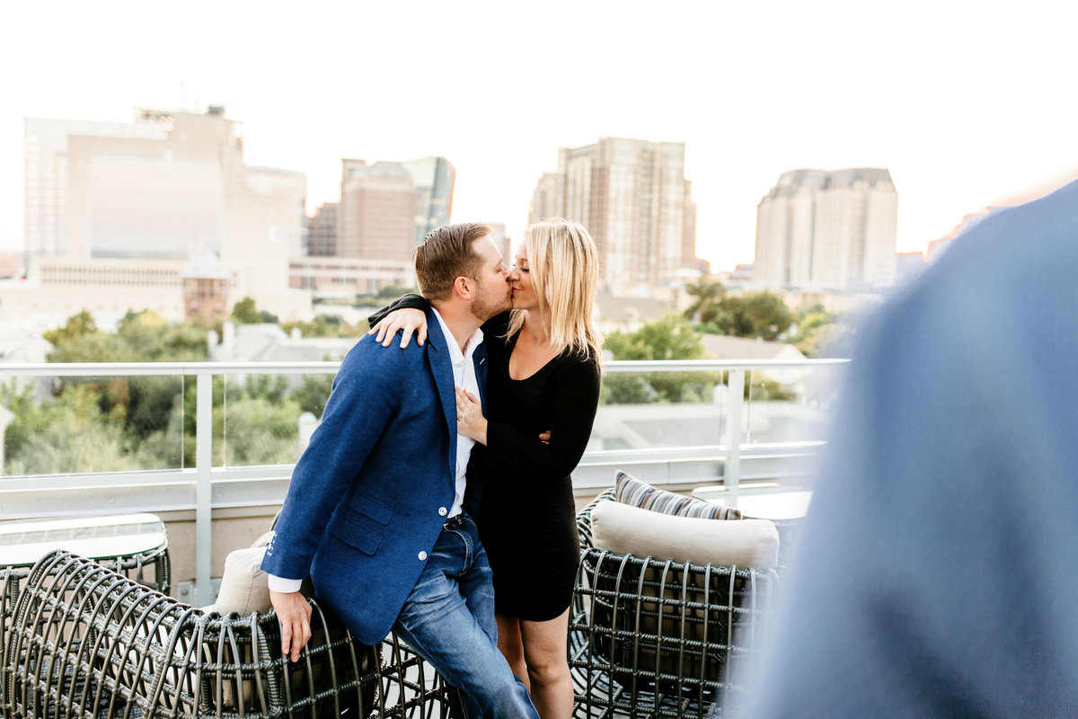 Eric & Megan - Downtown Dallas Rooftop Proposal & Engagement Session-215