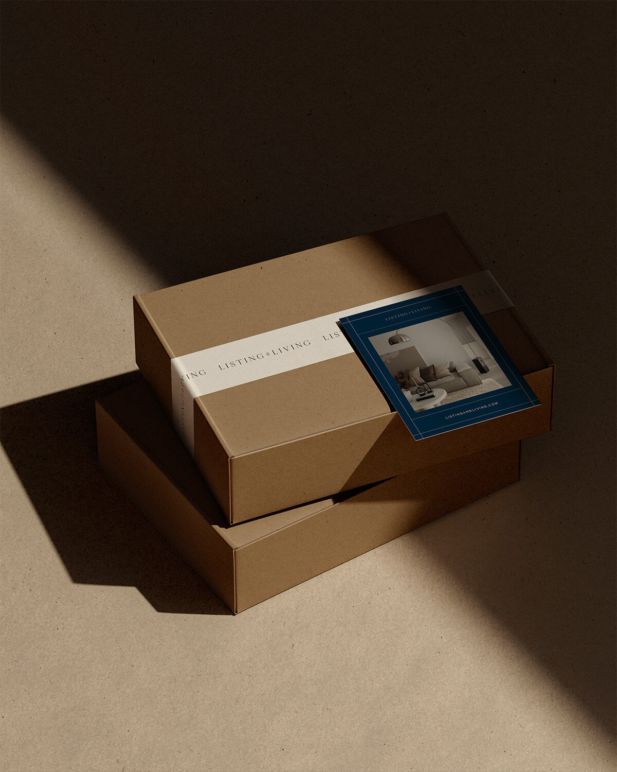 Branding & verpakking Listing & Living – Luxe vastgoedpresentatie