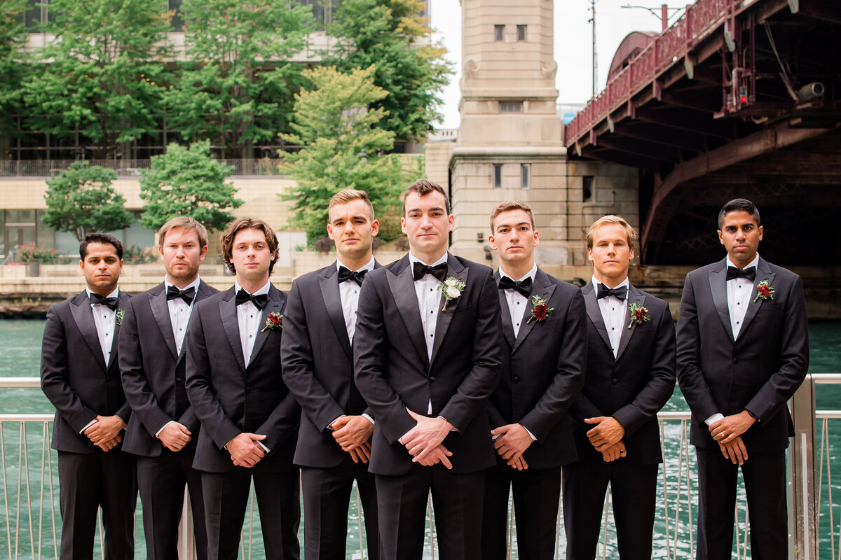 Groomsmen near Lasalle street bridge