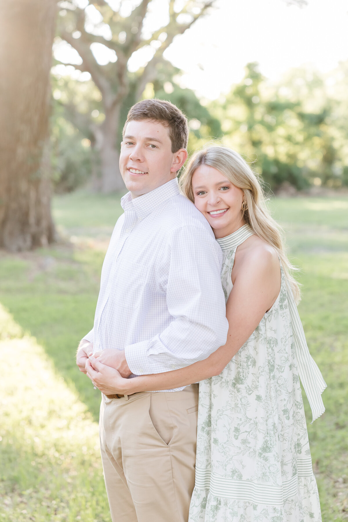 engagement portrait in biloxi field