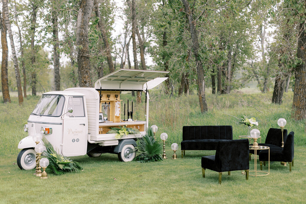 Sugar Pine Island, a romantic wedding venue in Foothills, Alberta, featured on the Brontë Bride Vendor Guide.