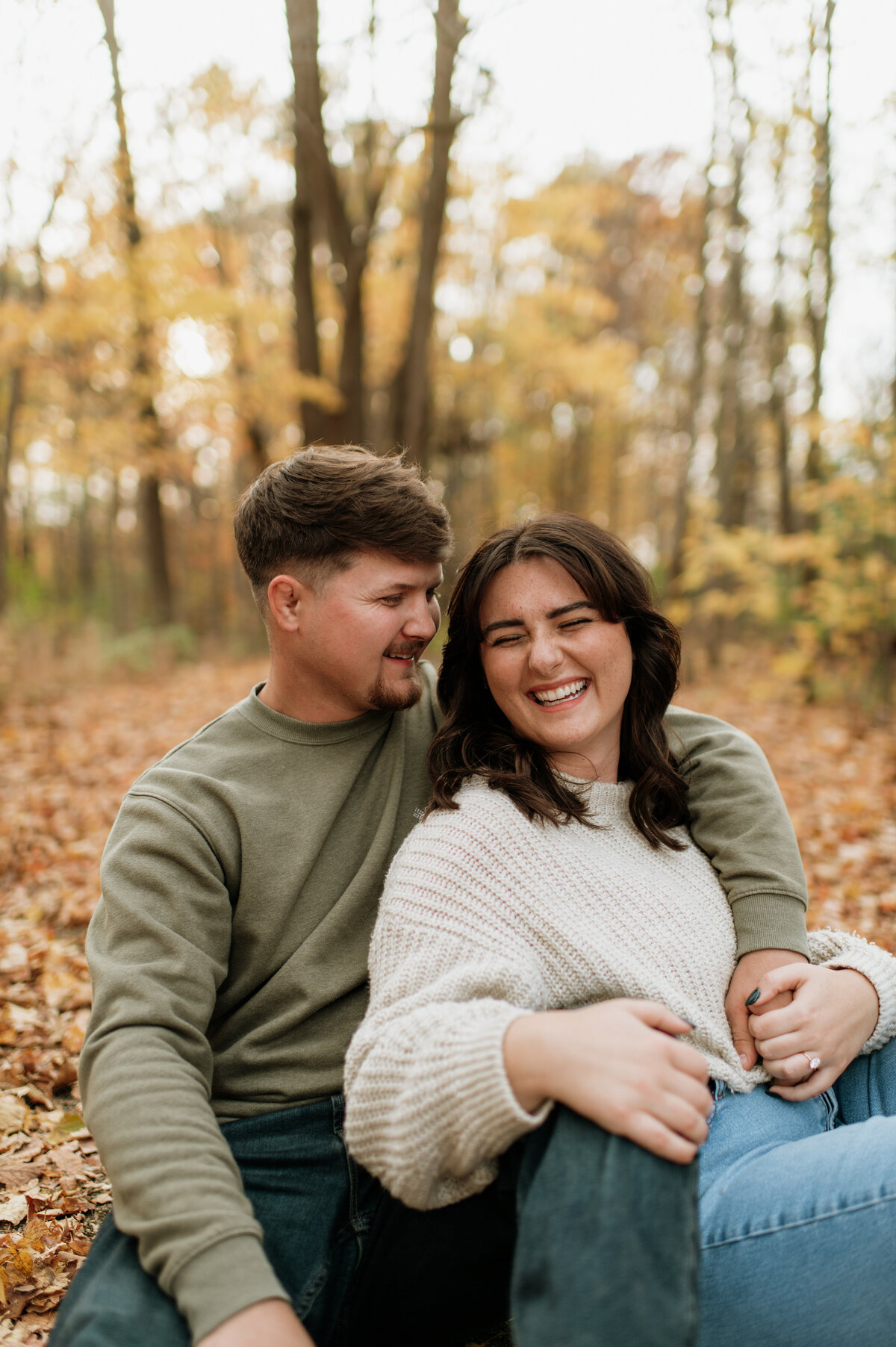 Fall couples session outdoors South Bend