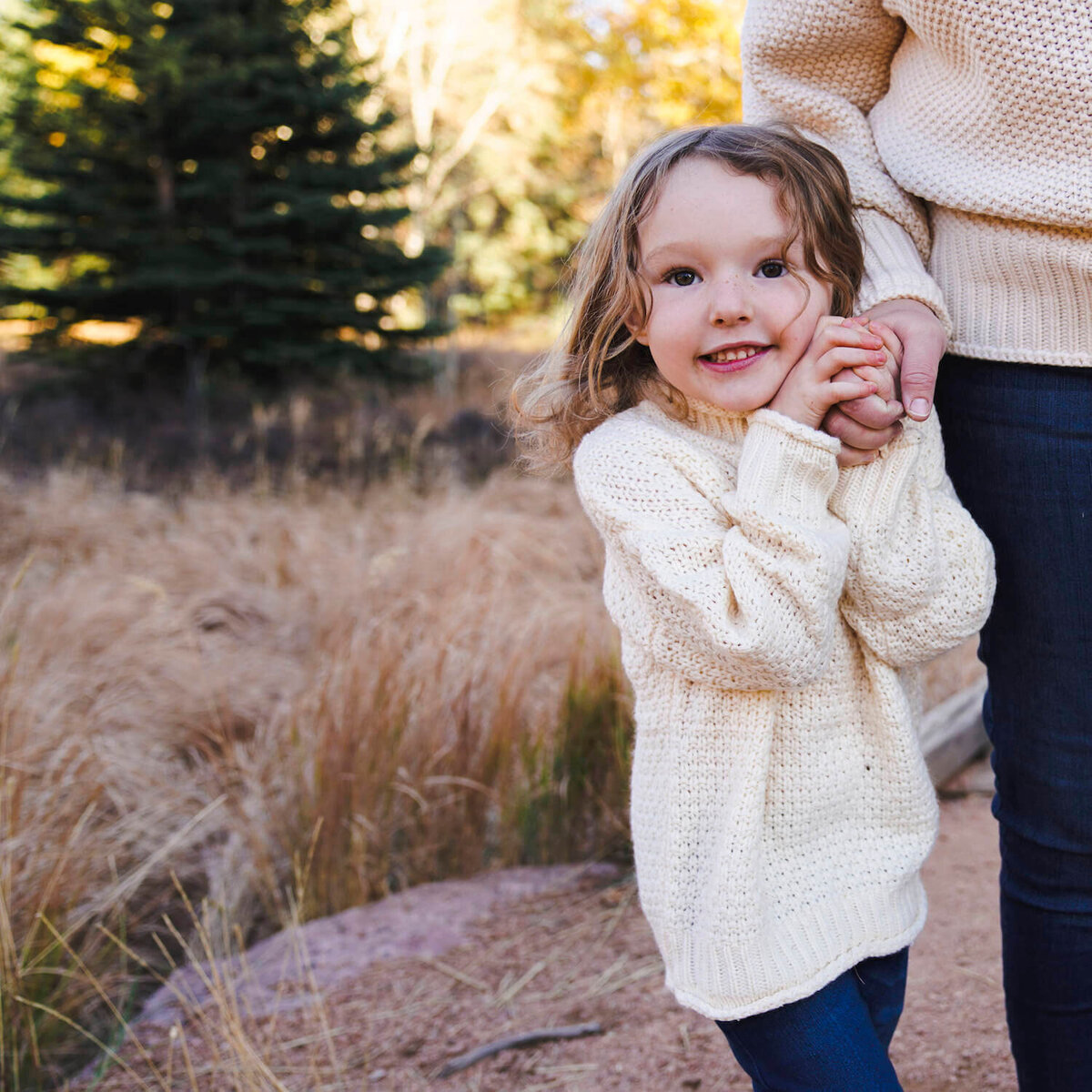 denver family photography - little girl holding mom's hand