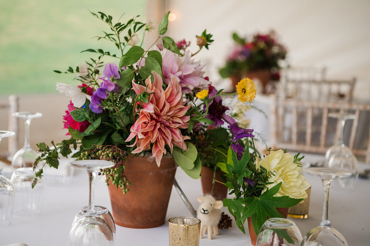 flower pot wedding centrepieces edinburgh