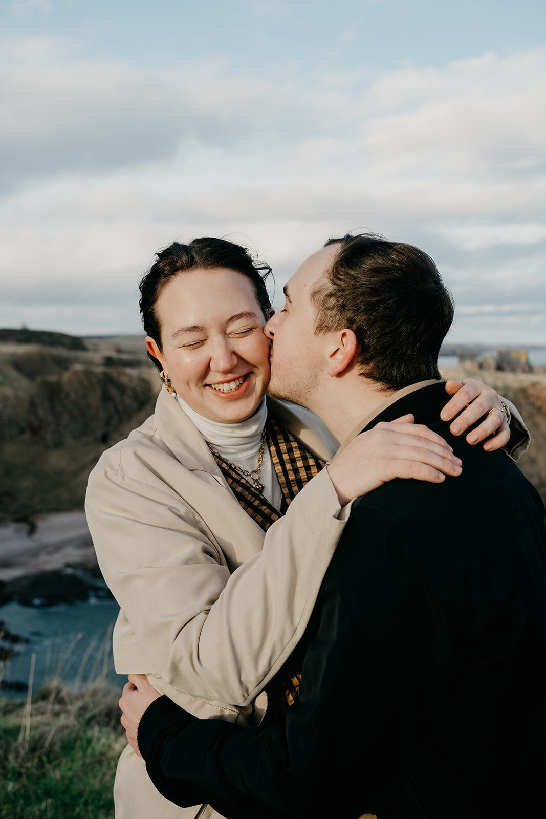 Aberdeenshire Engagement and Couple Photo Session at Dunnottar Castle-7