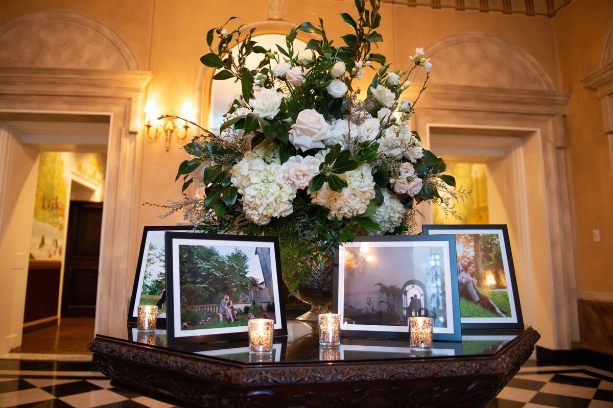 The Mansion at Oyster Bay table decor as guests walk in