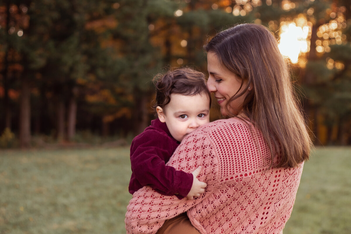 Emotional storytelling, loving moment between mother and son.