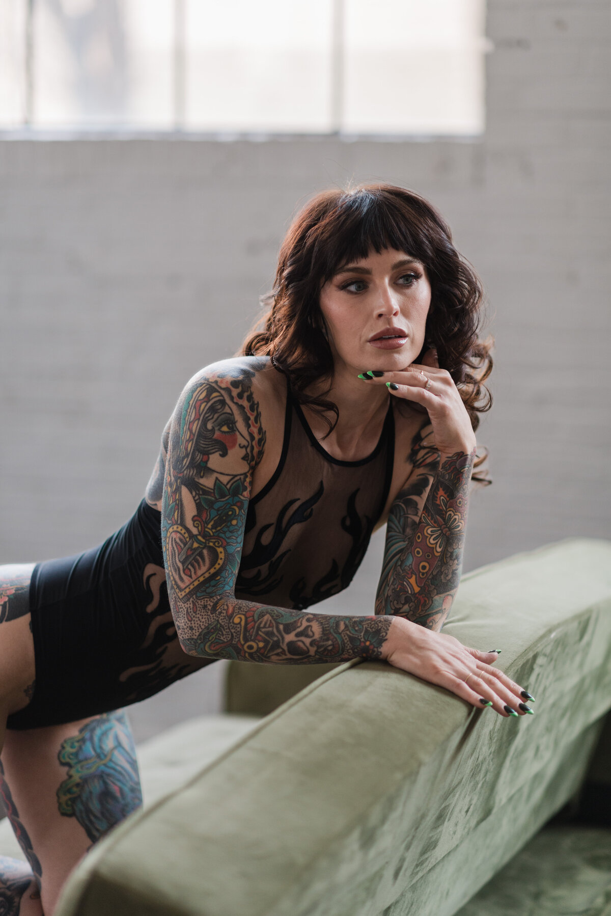 Sophisticated boudoir portrait capturing timeless beauty in Salt Lake City.