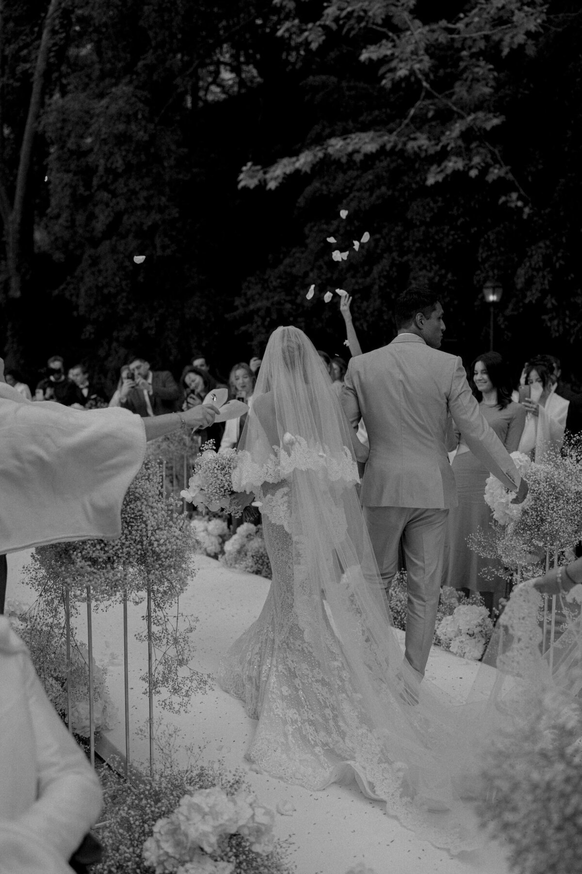 The beautiful destination wedding ceremony exit in Quinta da Bellavista