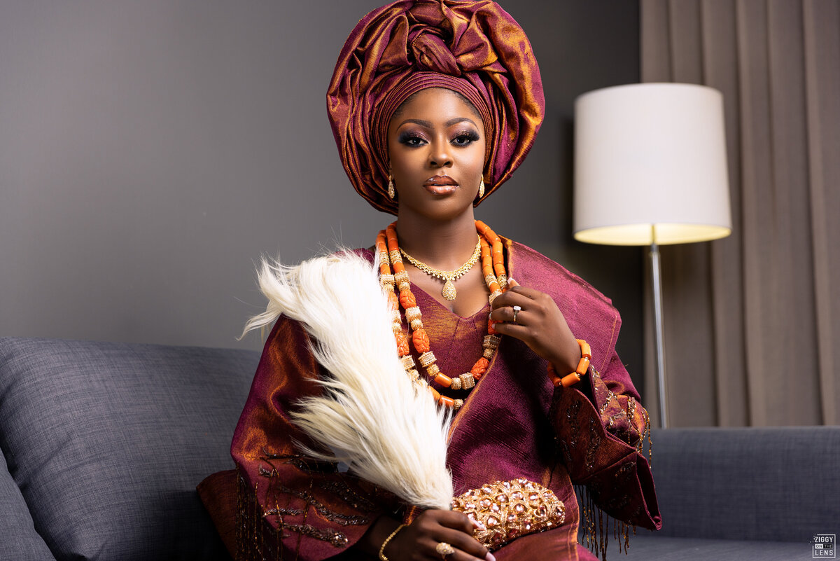 oruka events nigerian wedding planners planning and events in toronto yoruba traditional wedding iru buba gele make up ileke beads horse tail fan african wedding asoke asoebi bella naija weddings _B6A2073-Edit-2