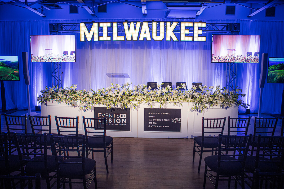 corporate event stage floral design NACE milwaukee events by design-3