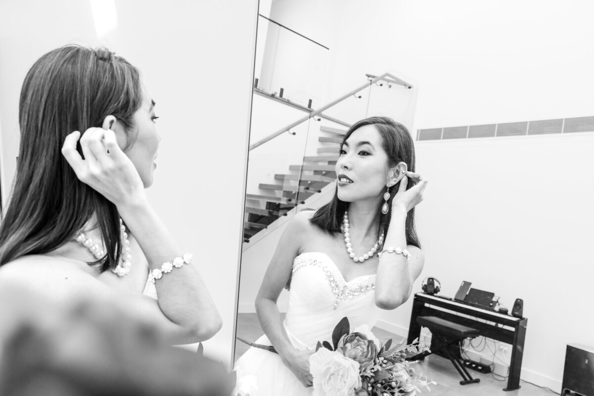 Bride getting ready