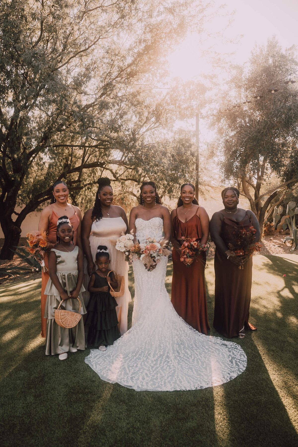 wedding in arizona bridal party