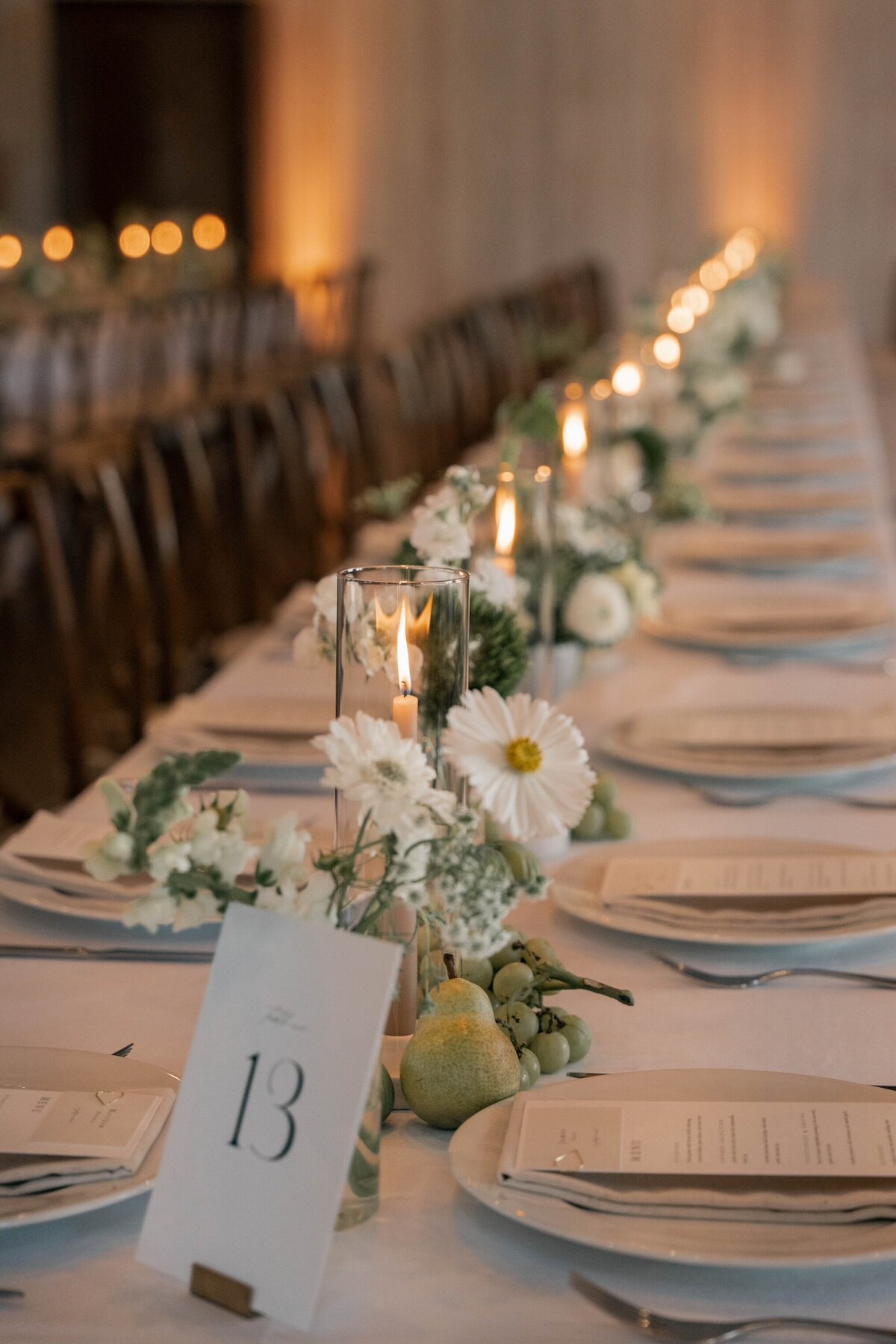 wedding long table centerpieces