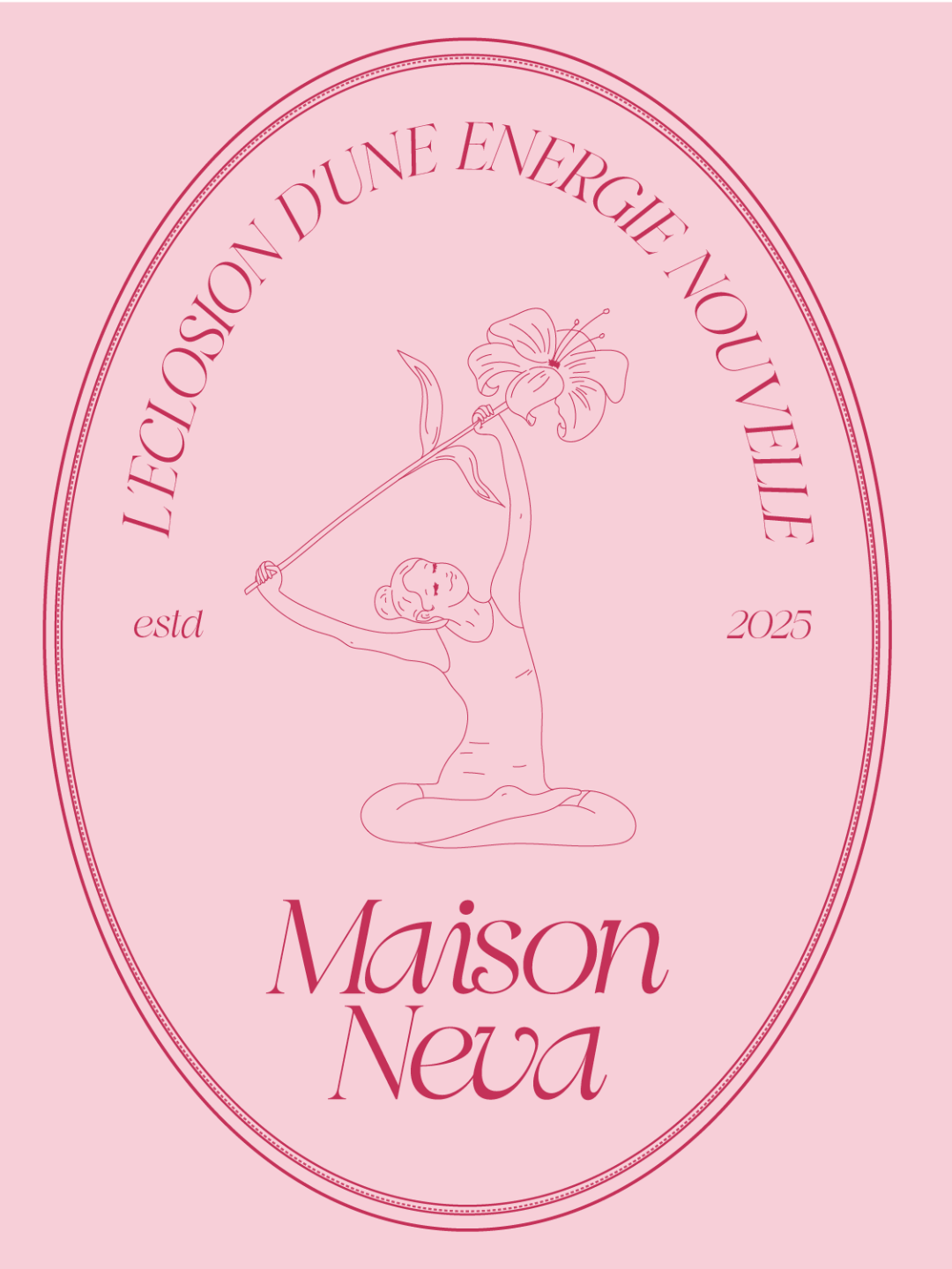 Maquette créée par Fenicia Studio pour l'identité visuelle d'un studio de pilates haut de gamme. Elle représente le logo aux couleurs de la marque sur un fond uni.