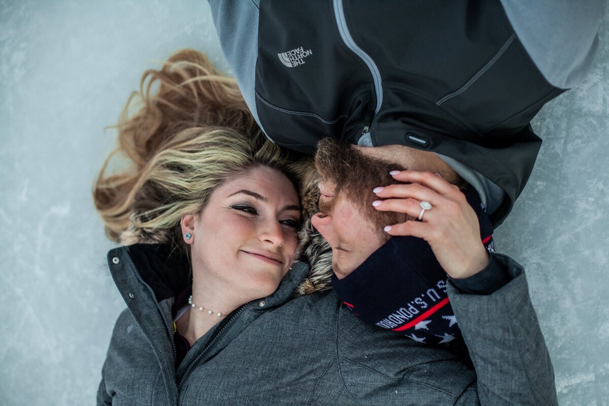 Asal & Adam Minneapolis Minnesota Winter Lake Engagement-69-1