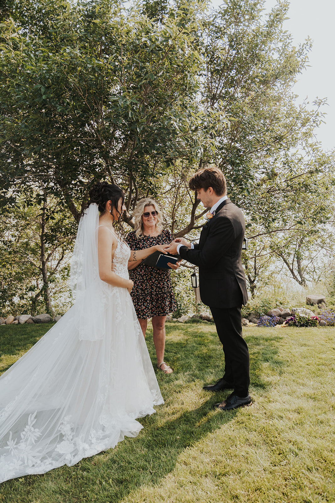 A SK backyard lake wedding