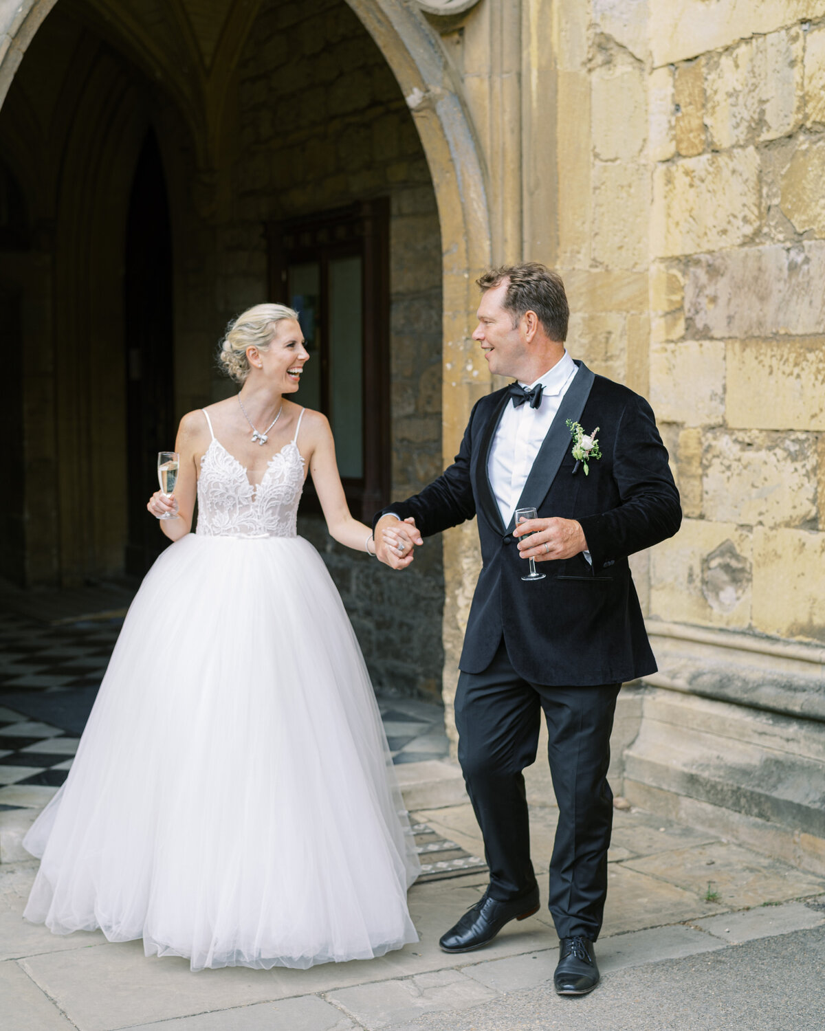 Bride and groom at Oxford wedding