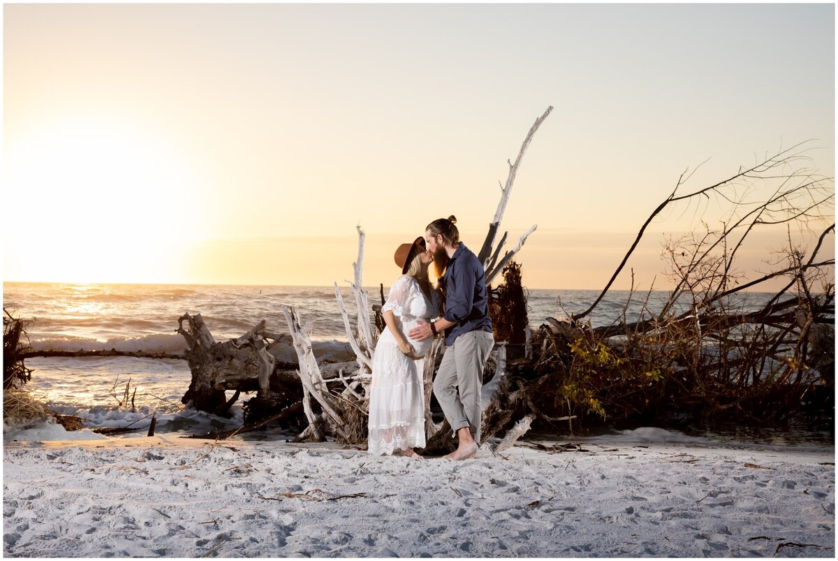 Maternity Photography on Longboat Key at Beer Can Island at sunset