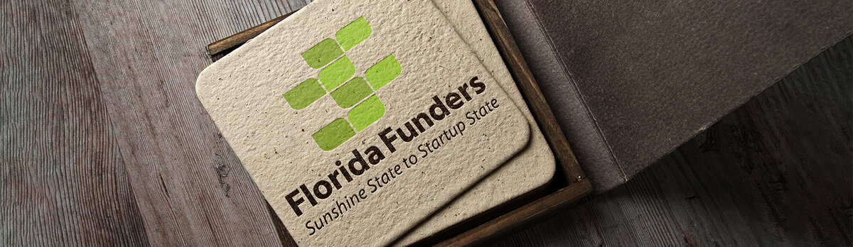 Coasters with Florida Funders branding