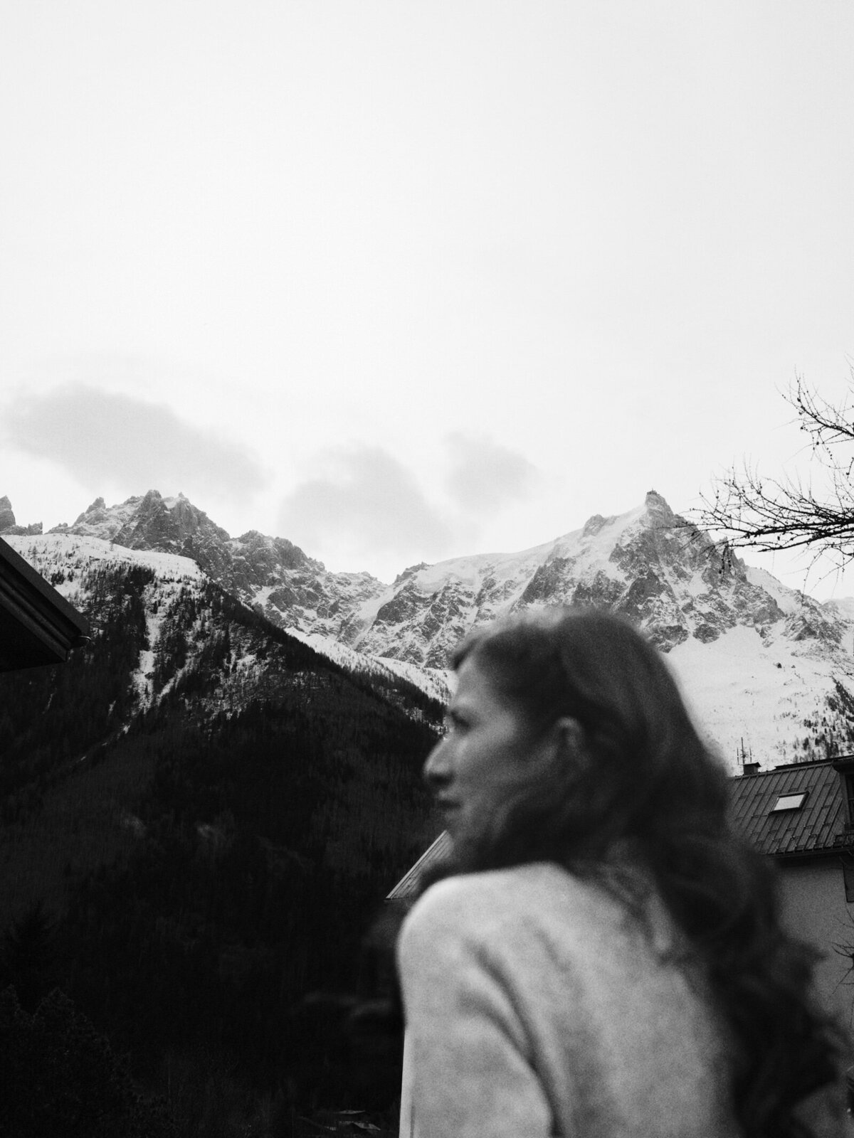 A bride getting ready on her wedding day in Chamonix Mont blanc