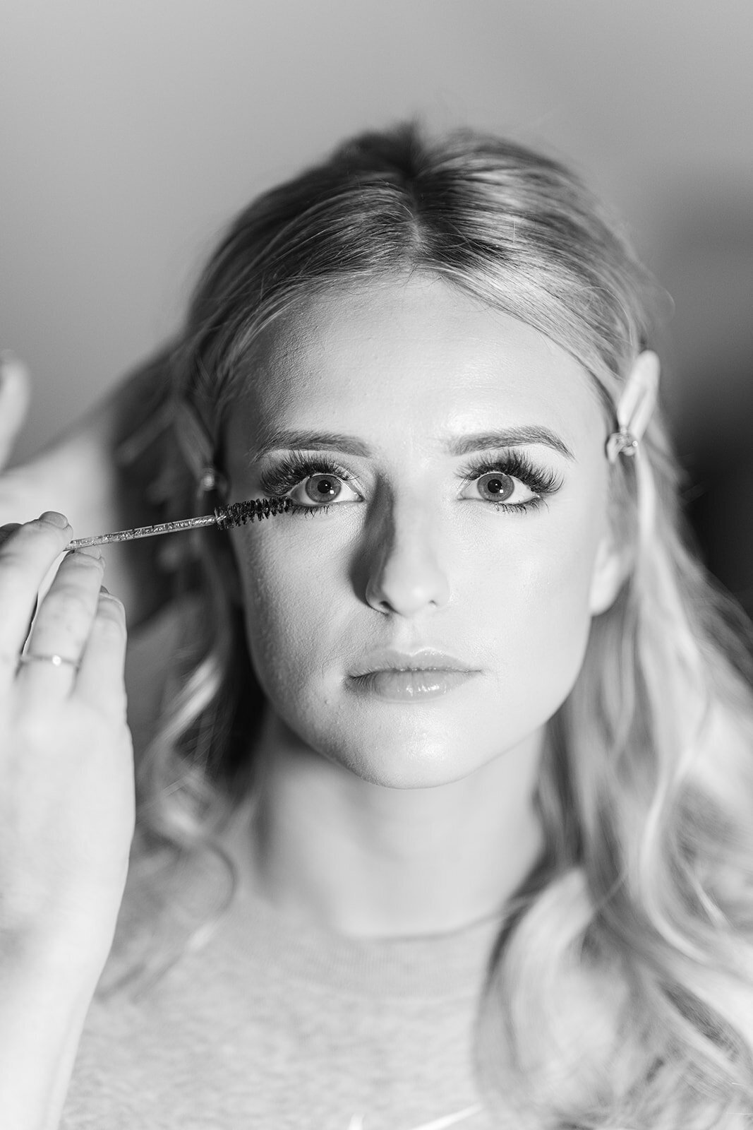 Bridesmaid getting ready at Layer Marney Tower Essex