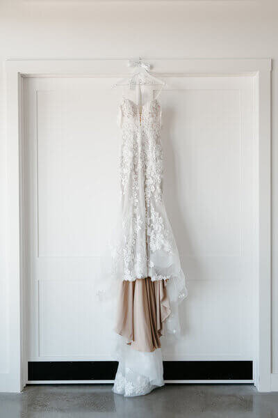 dress hanging planned by best wedding planners in chicago