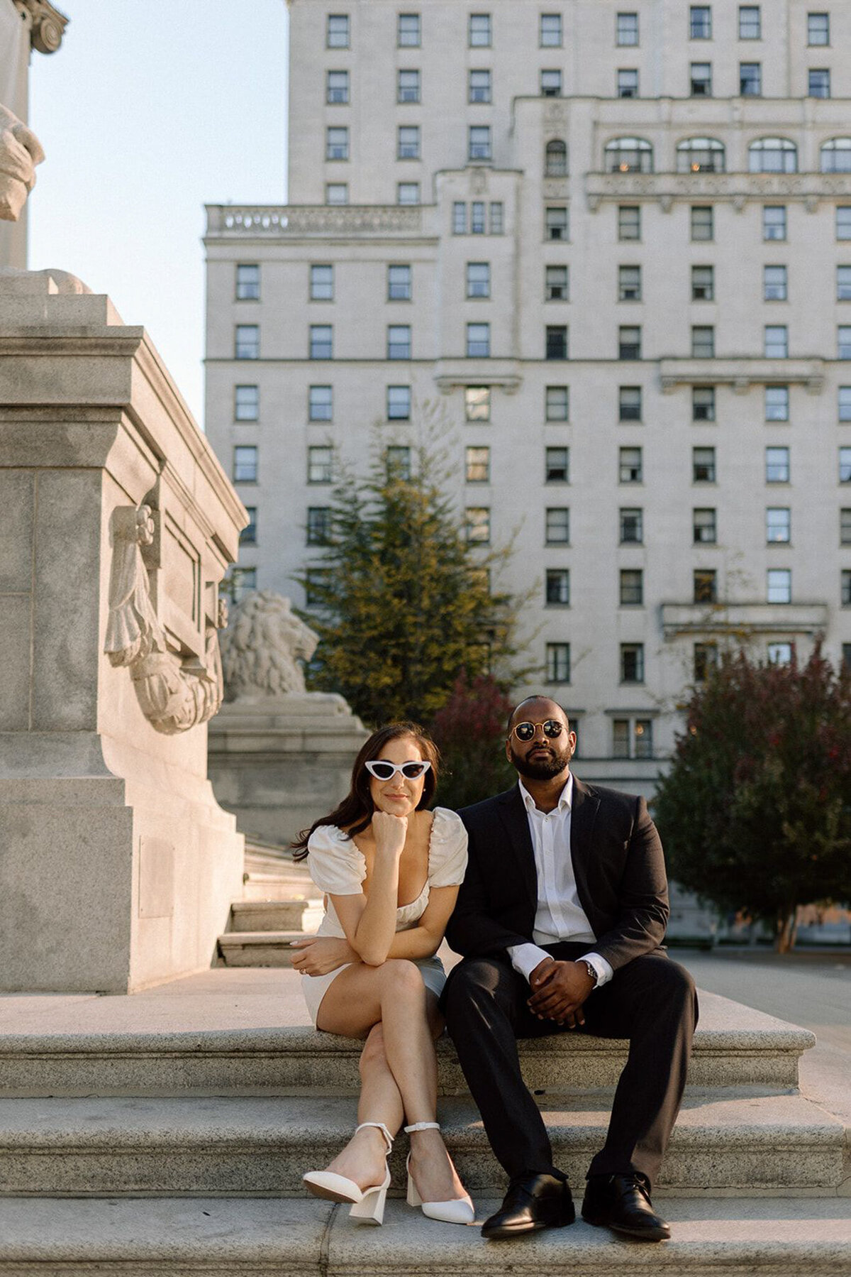 Fun downtown engagement portrait inspiration, captured by Bronte Taylor Photography, a Vancouver-based photographer with a playful, genuine and intimate approach.