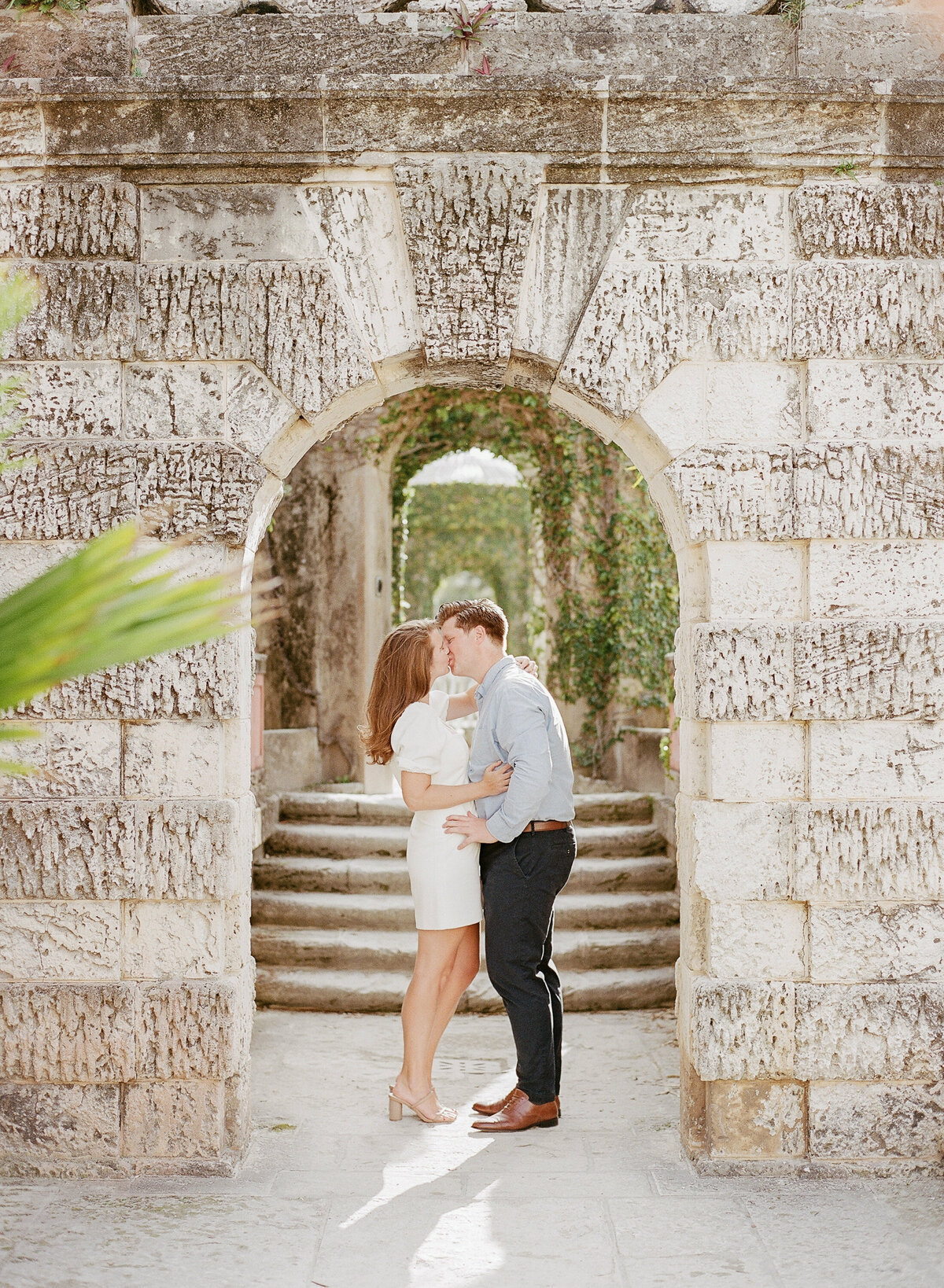 Vizcaya Engagement Session with White Dress-1