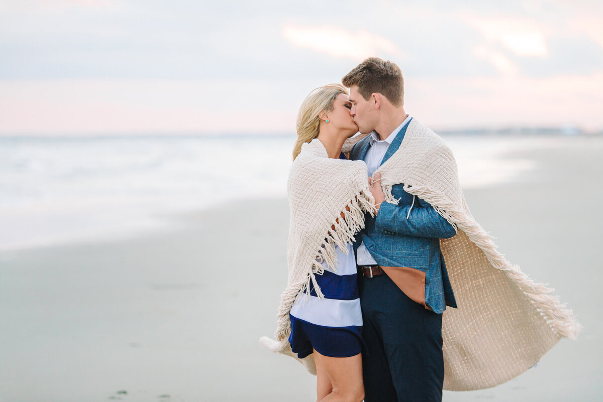 Couples engagement session at the beach in Myrtle Beach, SC