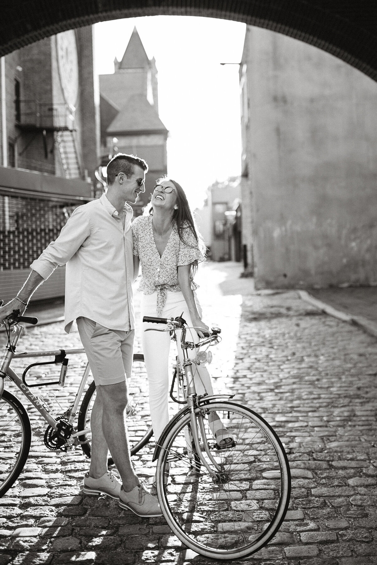 bike engagement photos philadelphia