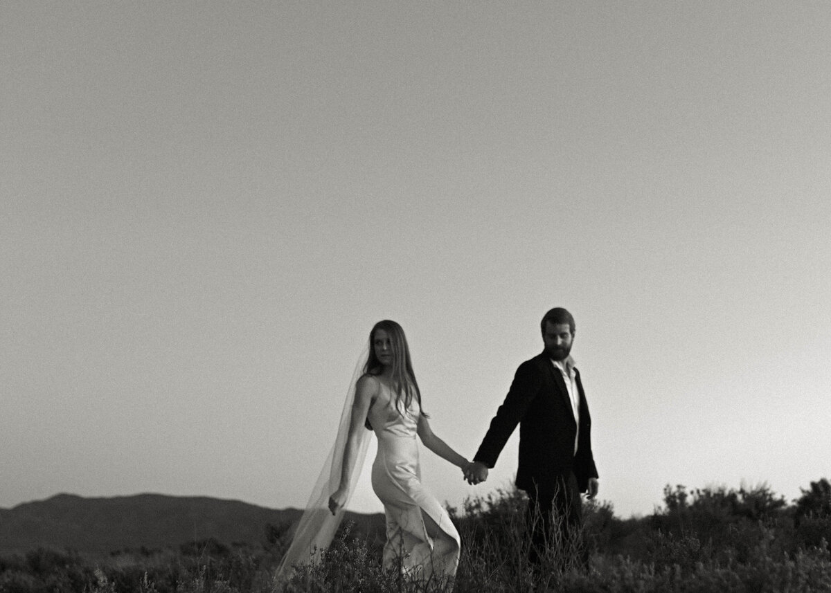wedding couple walking