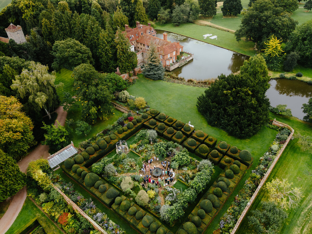 Birtsmorton-Court-Drone-White-Garden