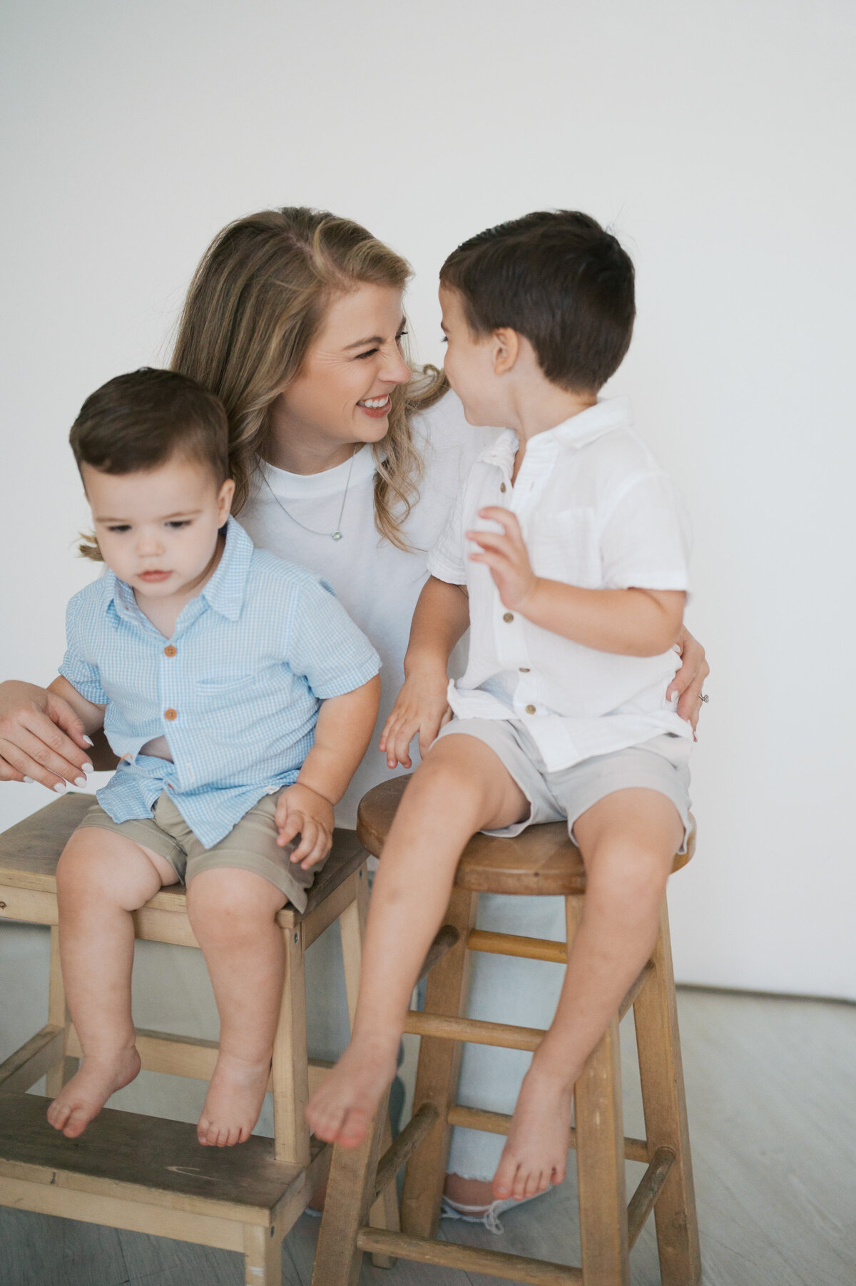 motherhood photography session in studio in fort worth